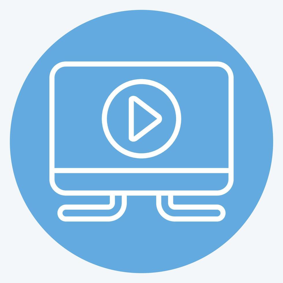 Icon Hd Tv. related to Entertainment symbol. blue eyes style. simple design illustration vector