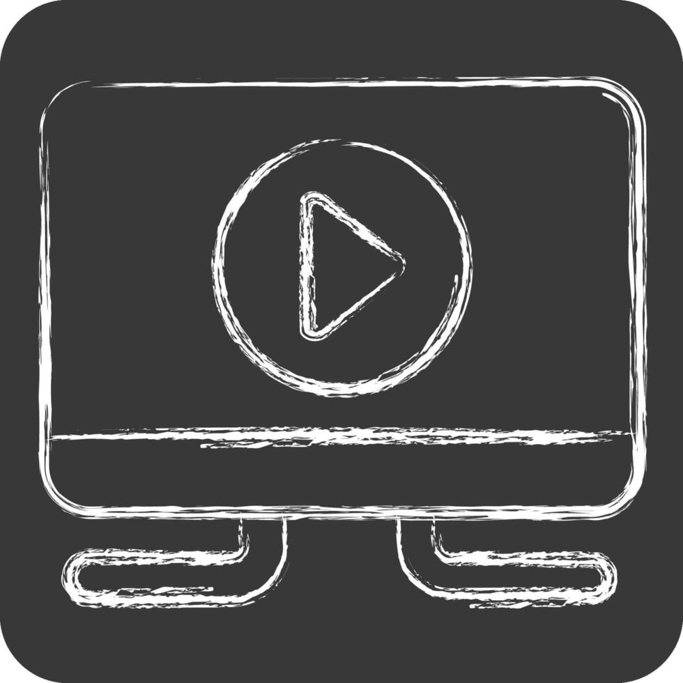 Icon Hd Tv. related to Entertainment symbol. chalk Style. simple design illustration vector