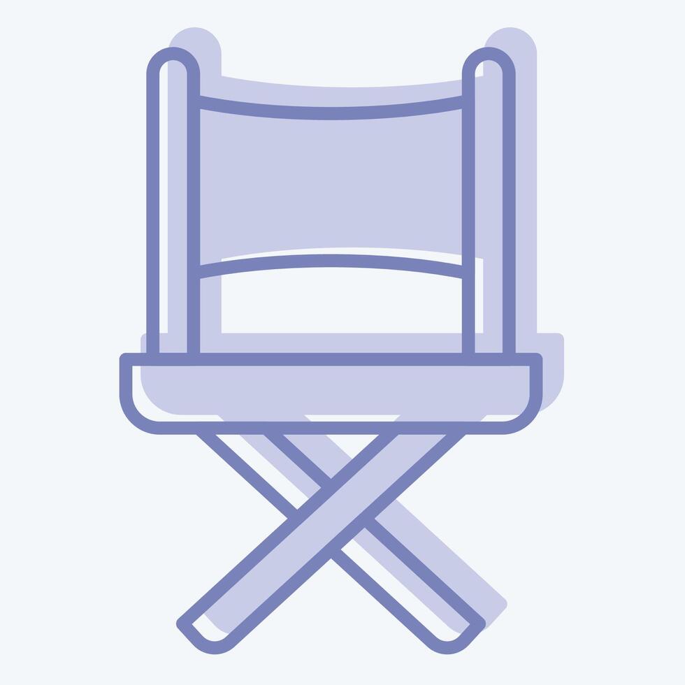 icono director silla. relacionado a entretenimiento símbolo. dos tono estilo. sencillo diseño ilustración vector