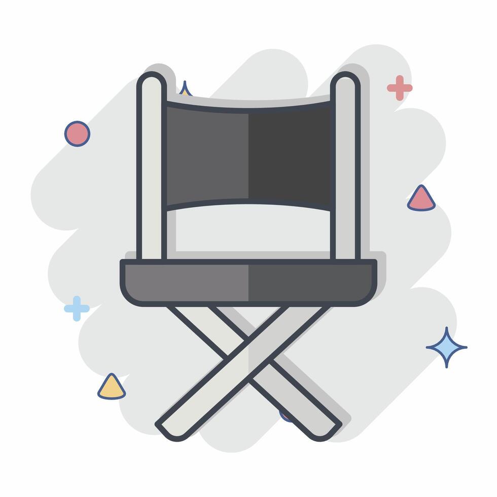 Icon Director Chair. related to Entertainment symbol. comic style. simple design illustration vector