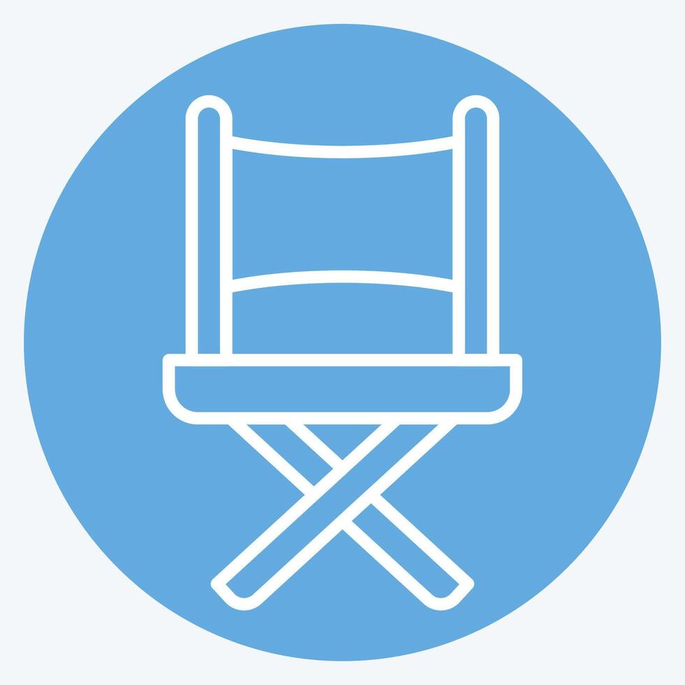 Icon Director Chair. related to Entertainment symbol. blue eyes style. simple design illustration vector