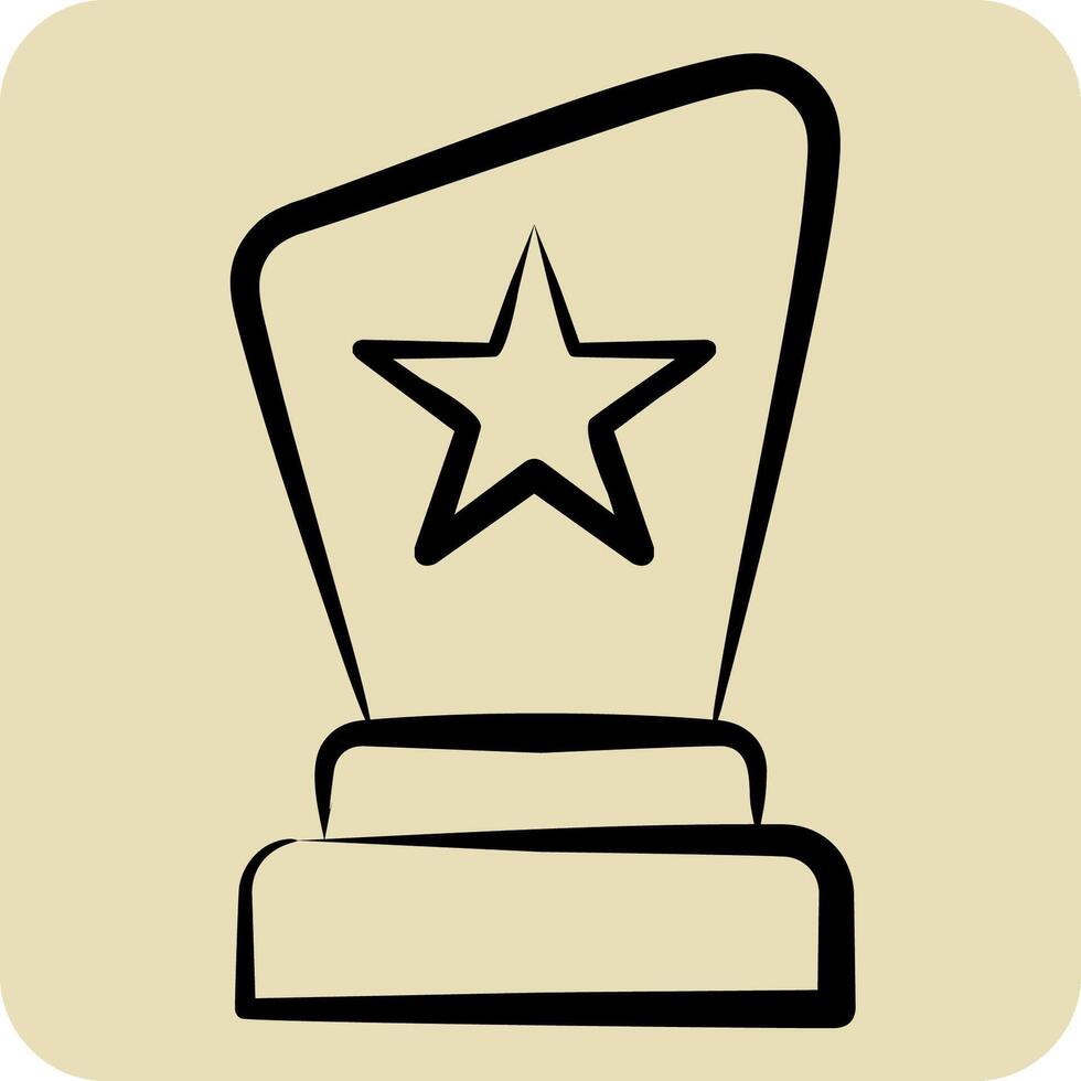 Icon Award. related to Entertainment symbol. hand drawn style. simple design illustration vector
