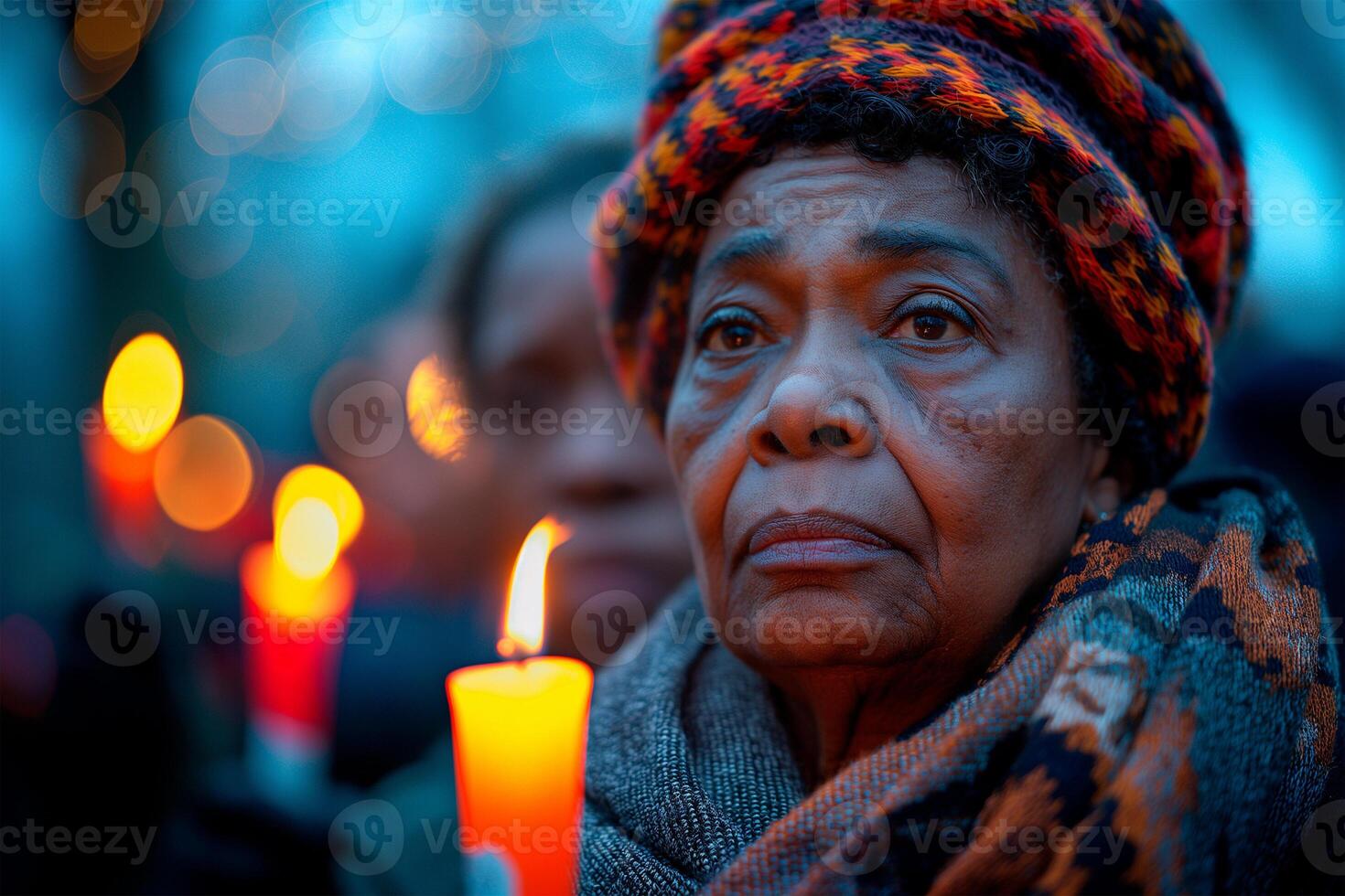 AI generated Solemn candlelight vigil held in remembrance of those who fought for freedom and equality during the abolitionist movement photo