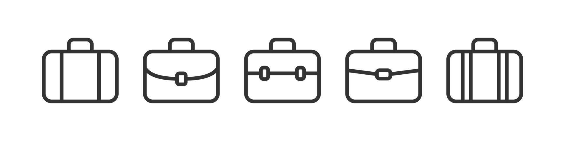 Suitcase icon. Briefcase vector. Portfolio case. Office, business, travel baggage. Handle bag. vector