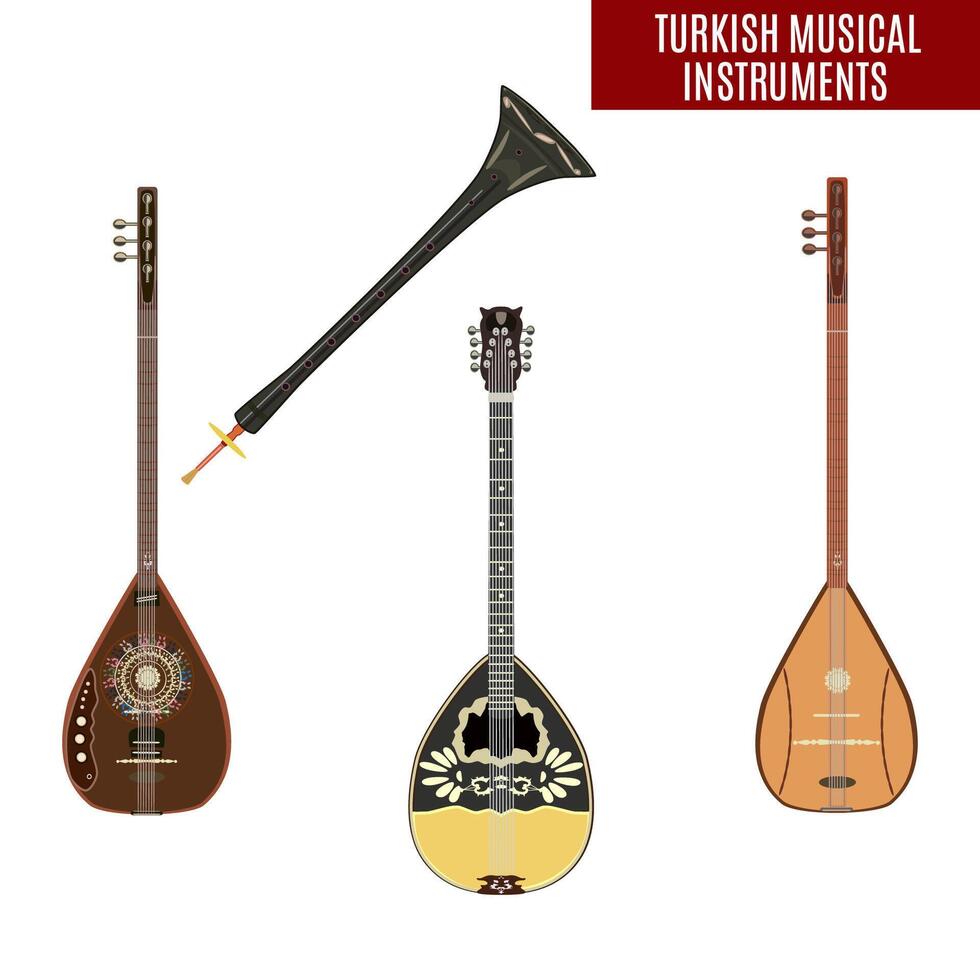 tradicional turco musical instrumentos vector