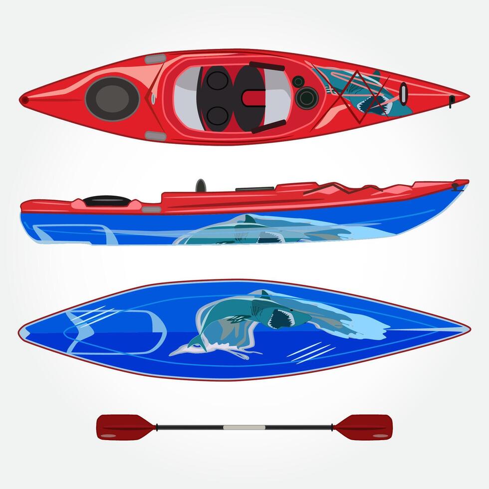 Kayak with Paddle vector