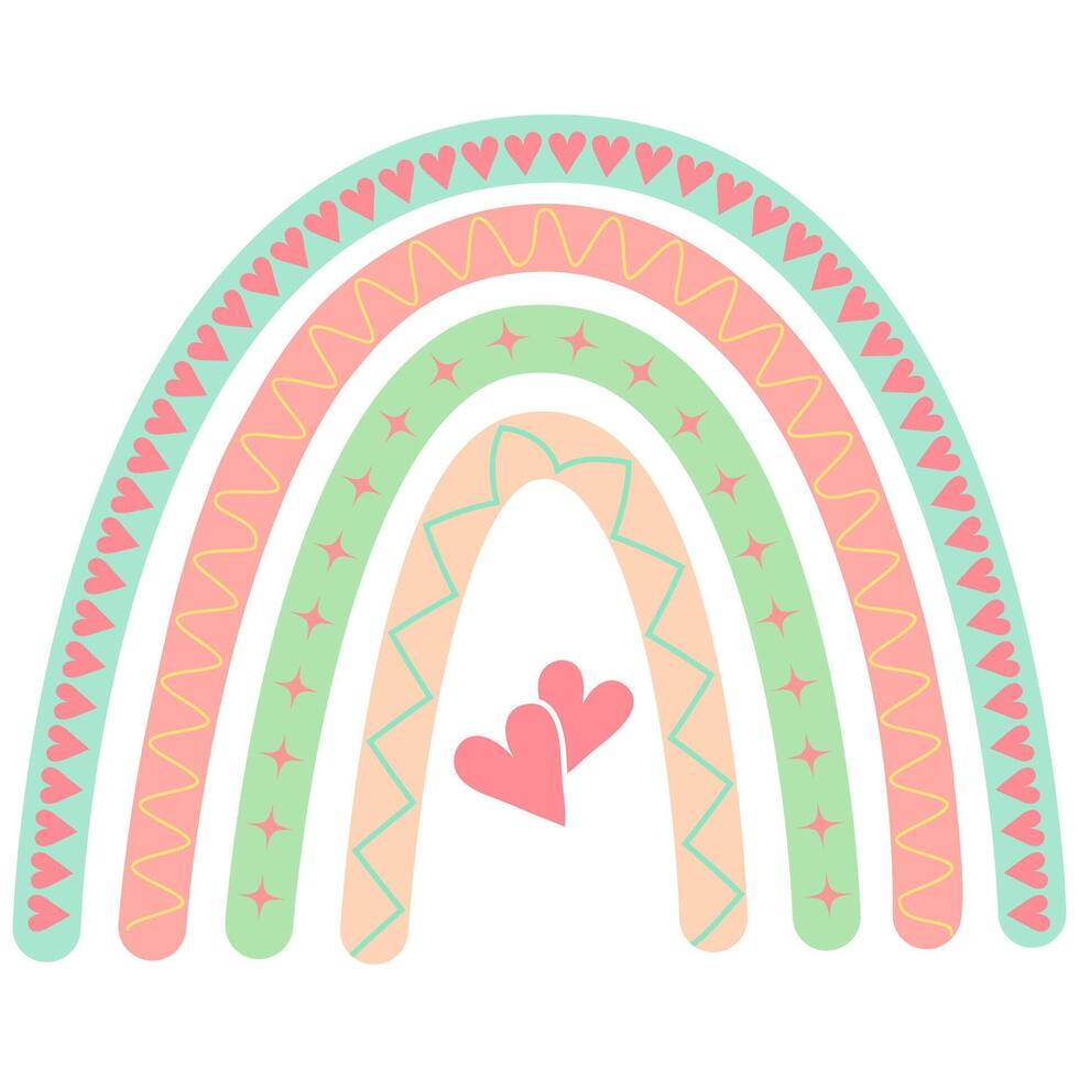 Cute Love Boho Rainbow vector