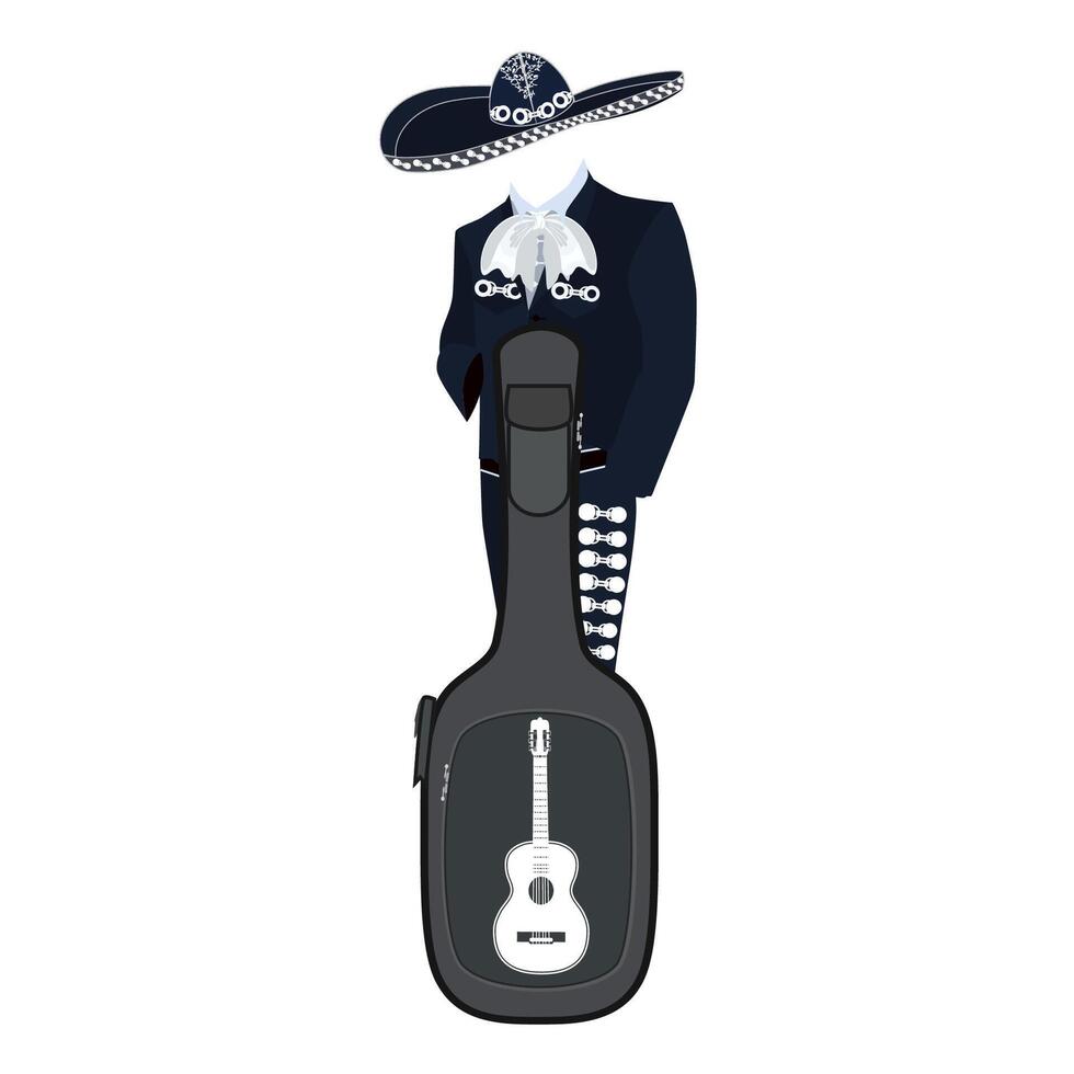 Mariachi músico con guitarra vector