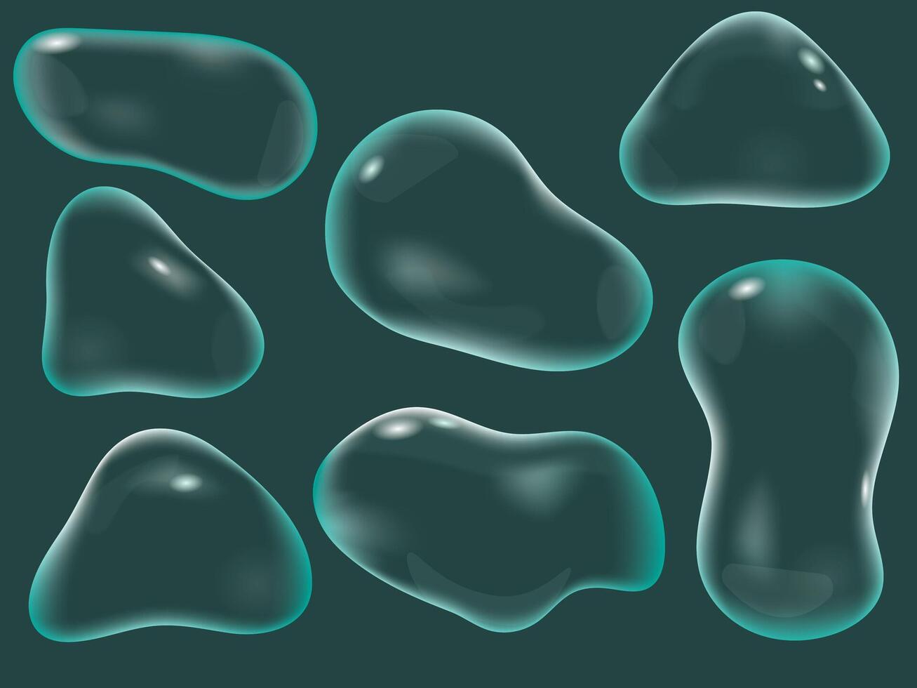 translucent liquid bubble shape refraction vector