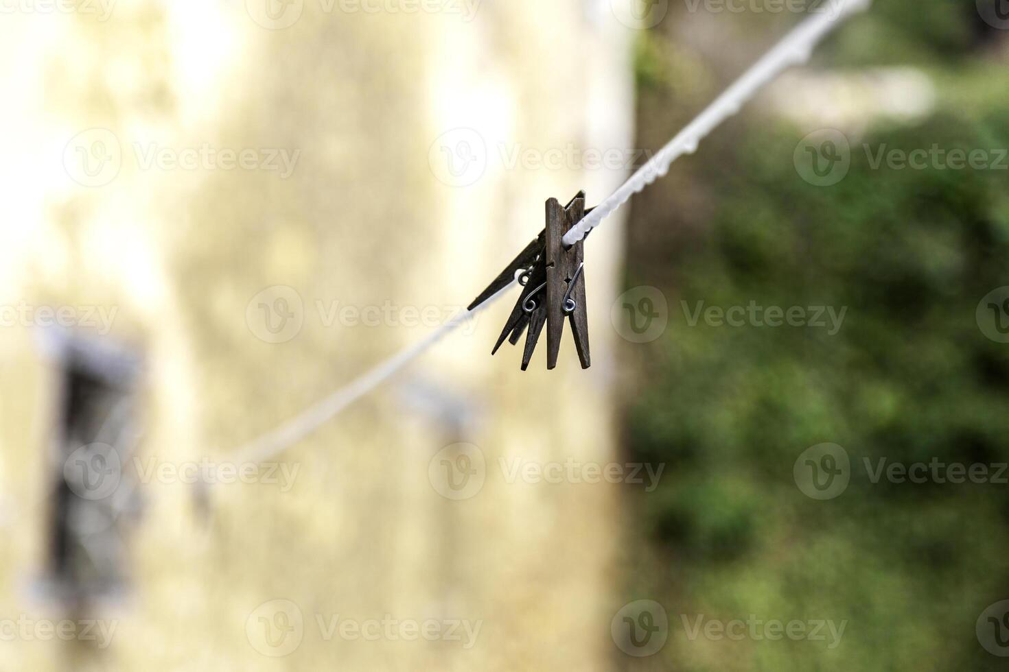 Clothespins on a rope photo