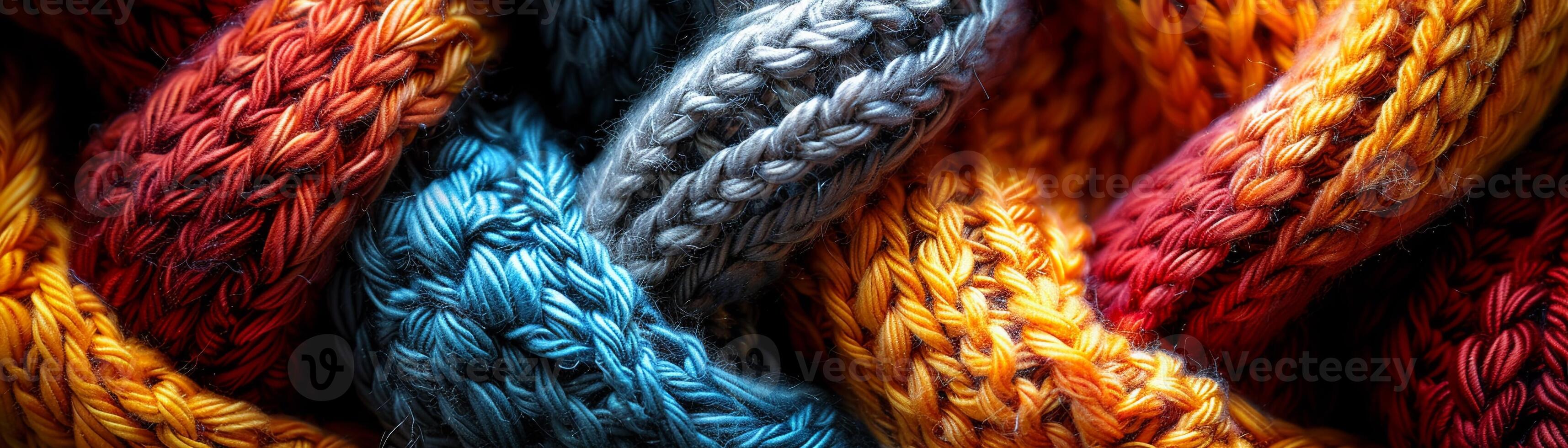 AI Generated Knitted wool texture in close-up photo