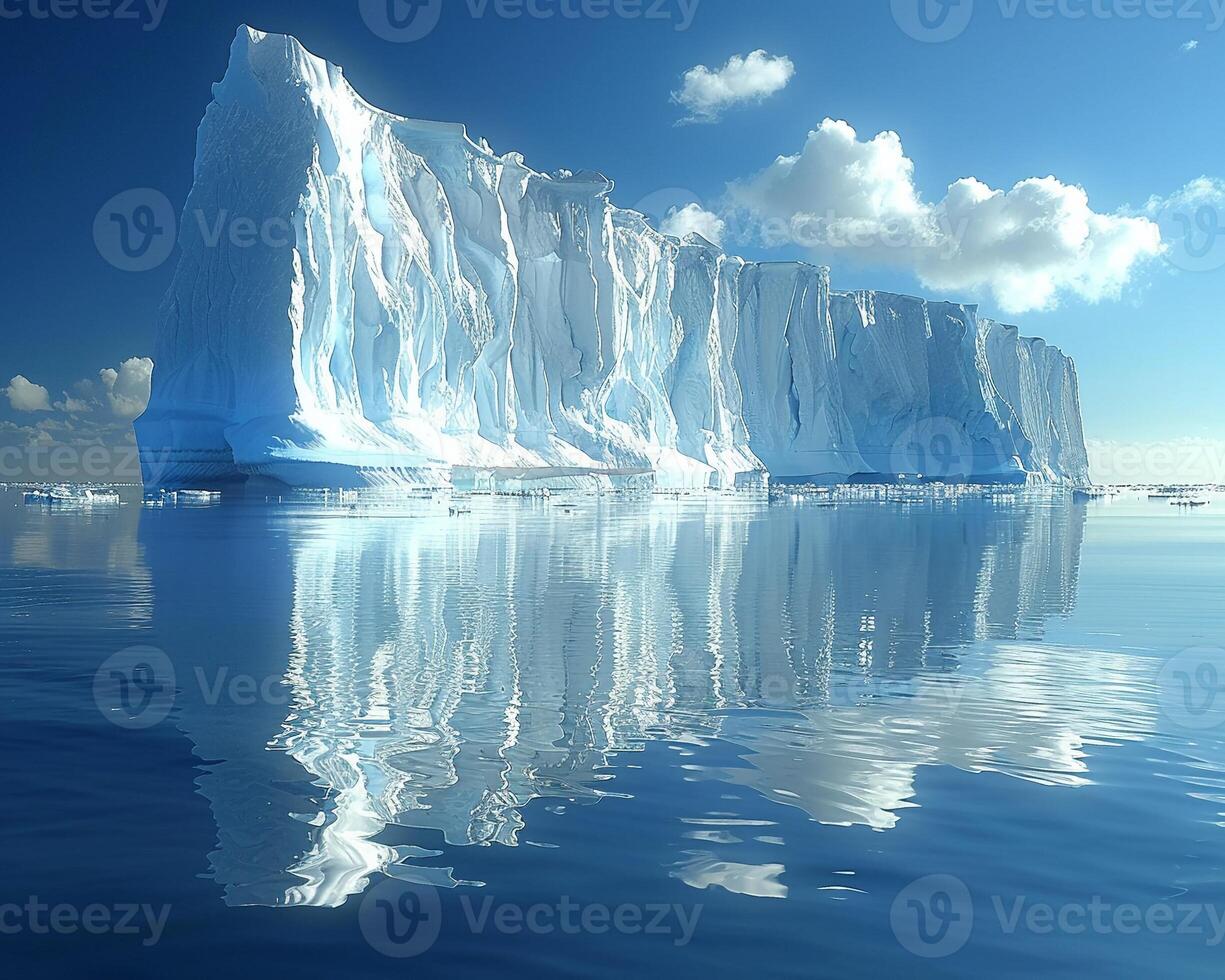 AI Generated Icebergs floating in a glacial lagoon photo