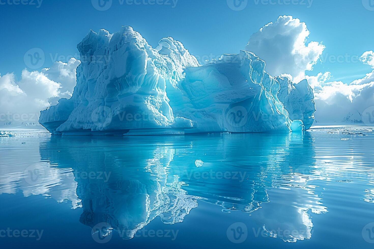 AI Generated Icebergs floating in a glacial lagoon photo