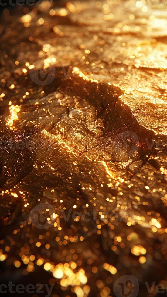 AI Generated Glittering gold foil texture photo