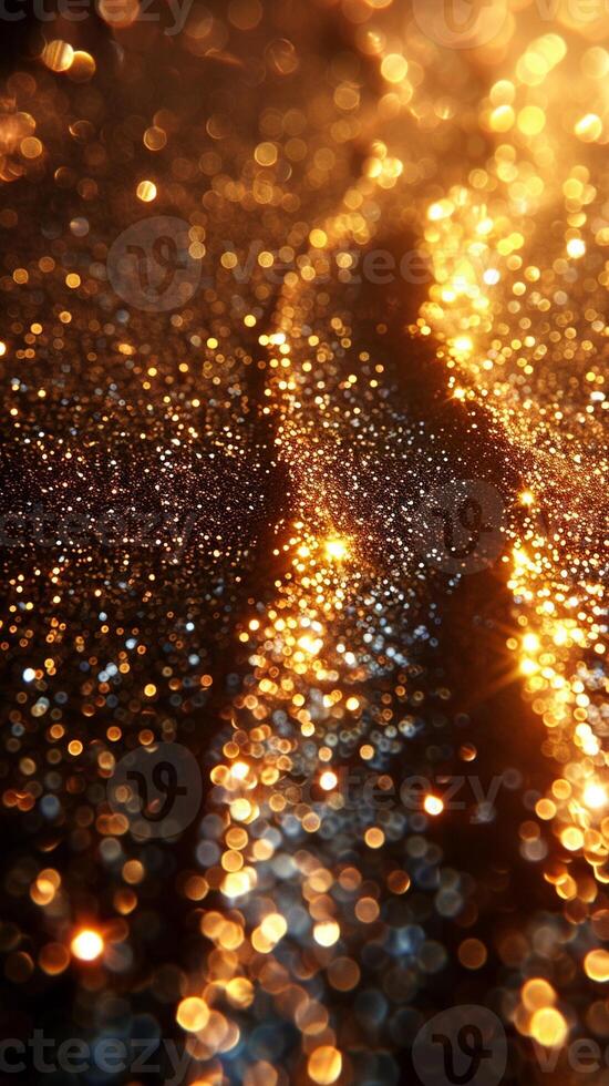 AI Generated Glittering gold foil texture photo