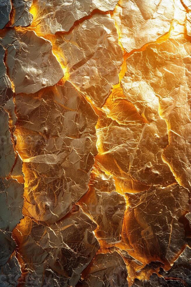 AI Generated Glittering gold foil texture photo