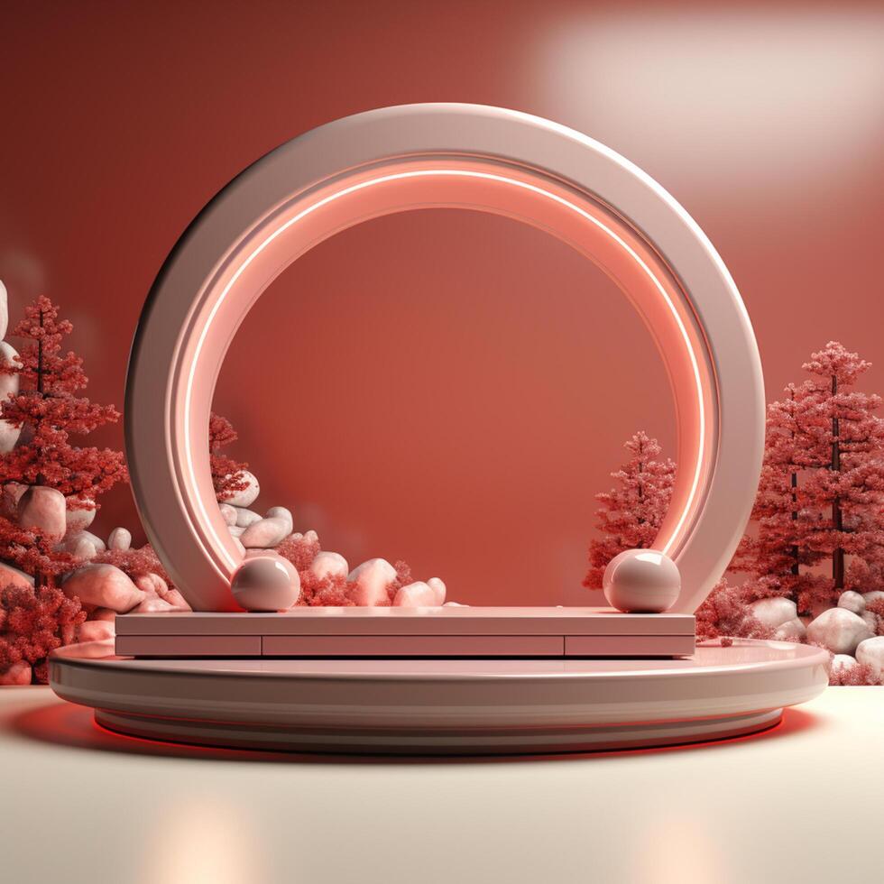 AI generated luxury podium for product presentation. Abstract background photo