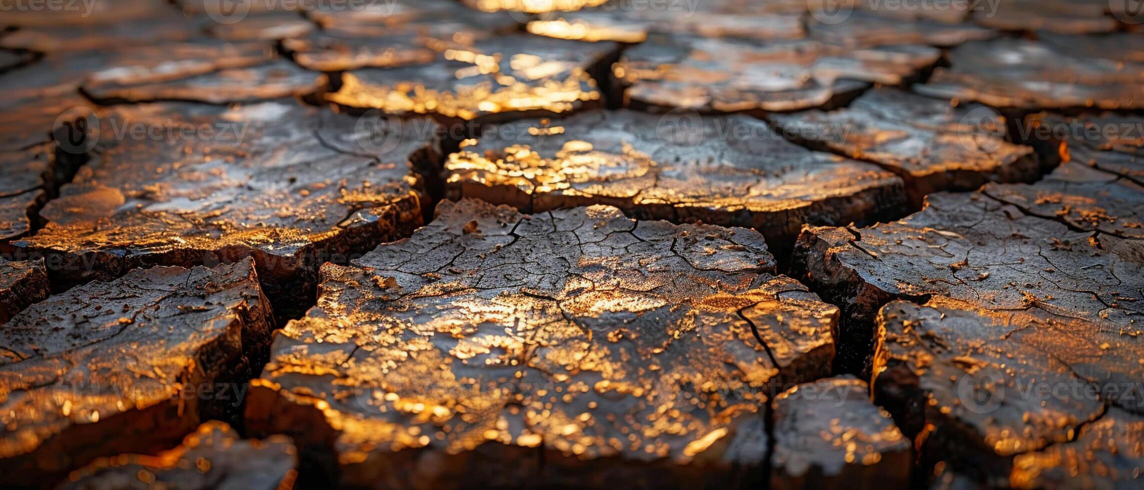 AI Generated Cracked dry earth texture in desert photo