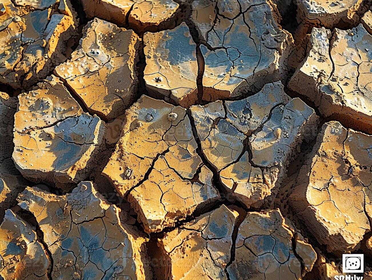 ai generado agrietado seco tierra textura en Desierto foto