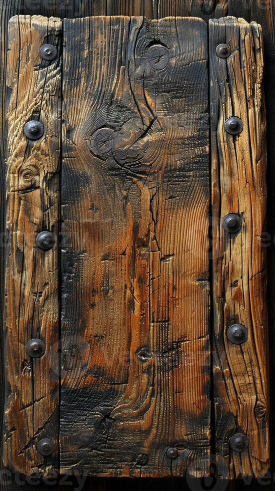AI Generated Rustic wood grain texture close-up photo