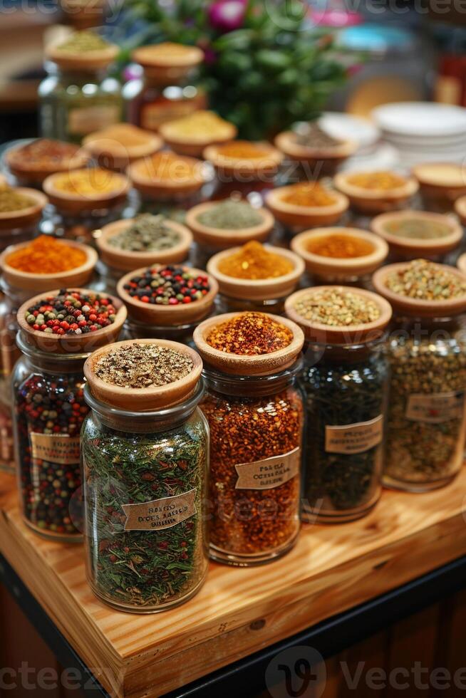 AI Generated Spice Racks Offer Aromatic Adventure in Business of Culinary Exploration photo