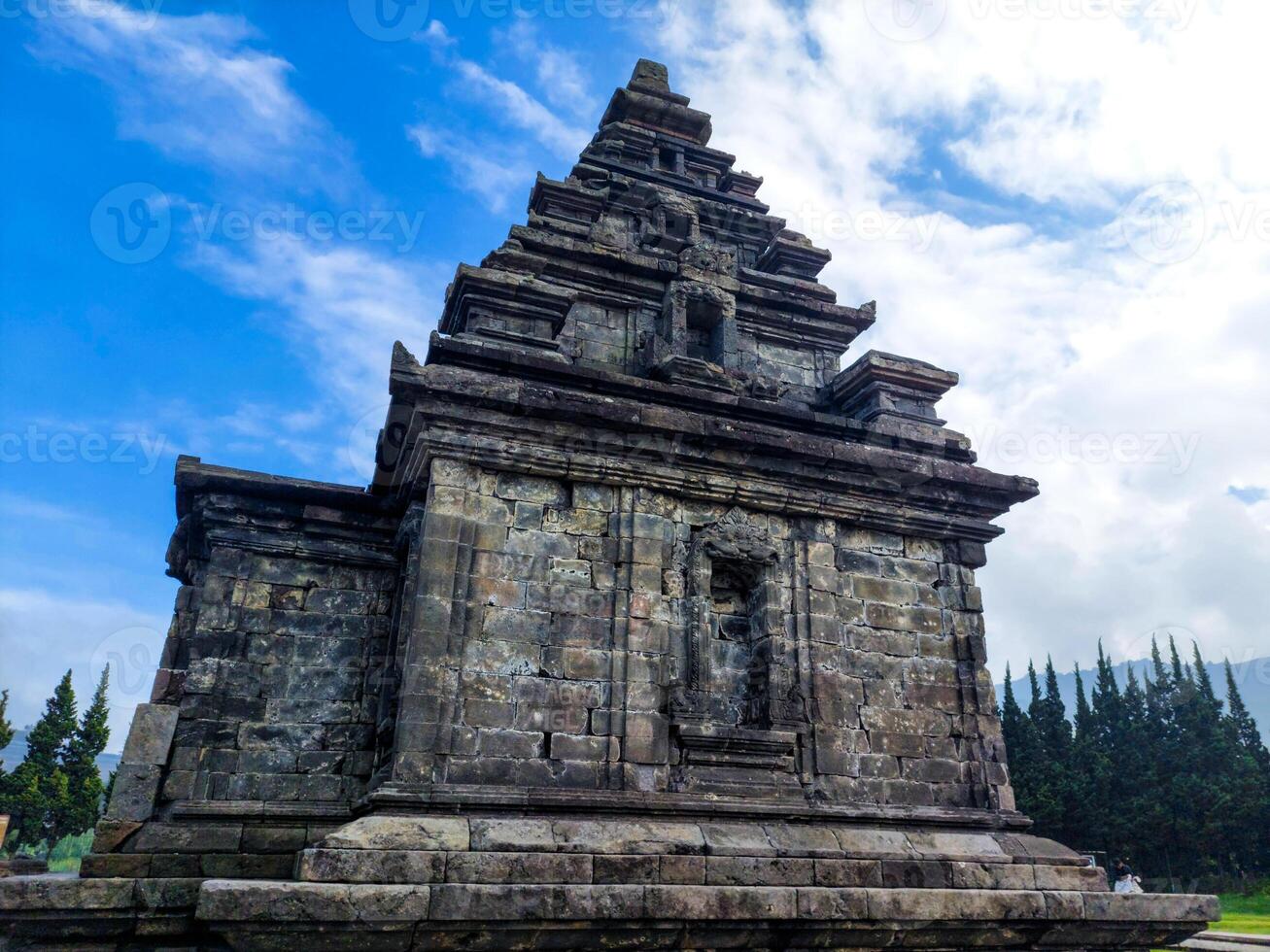 Arjuna Temple Stupa on landscape view photo