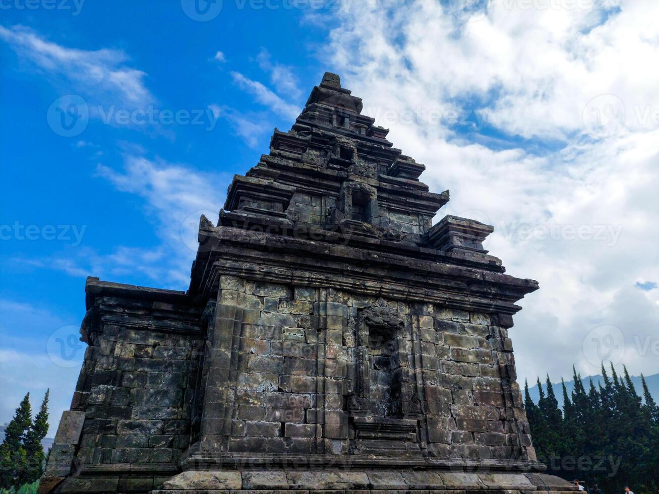 Arjuna Temple Stupa on landscape view photo