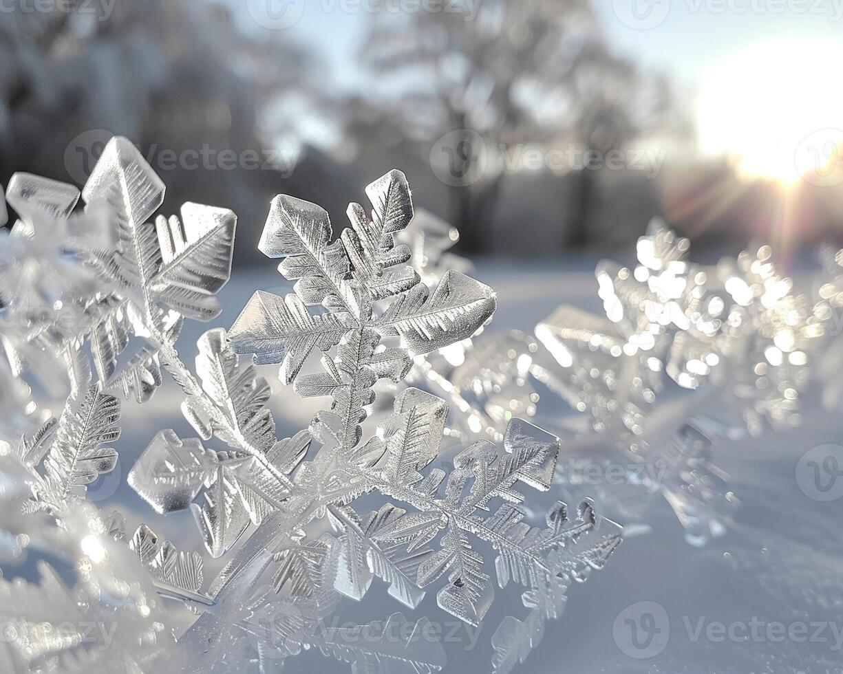 AI Generated Close-up of intricate ice patterns on a window photo