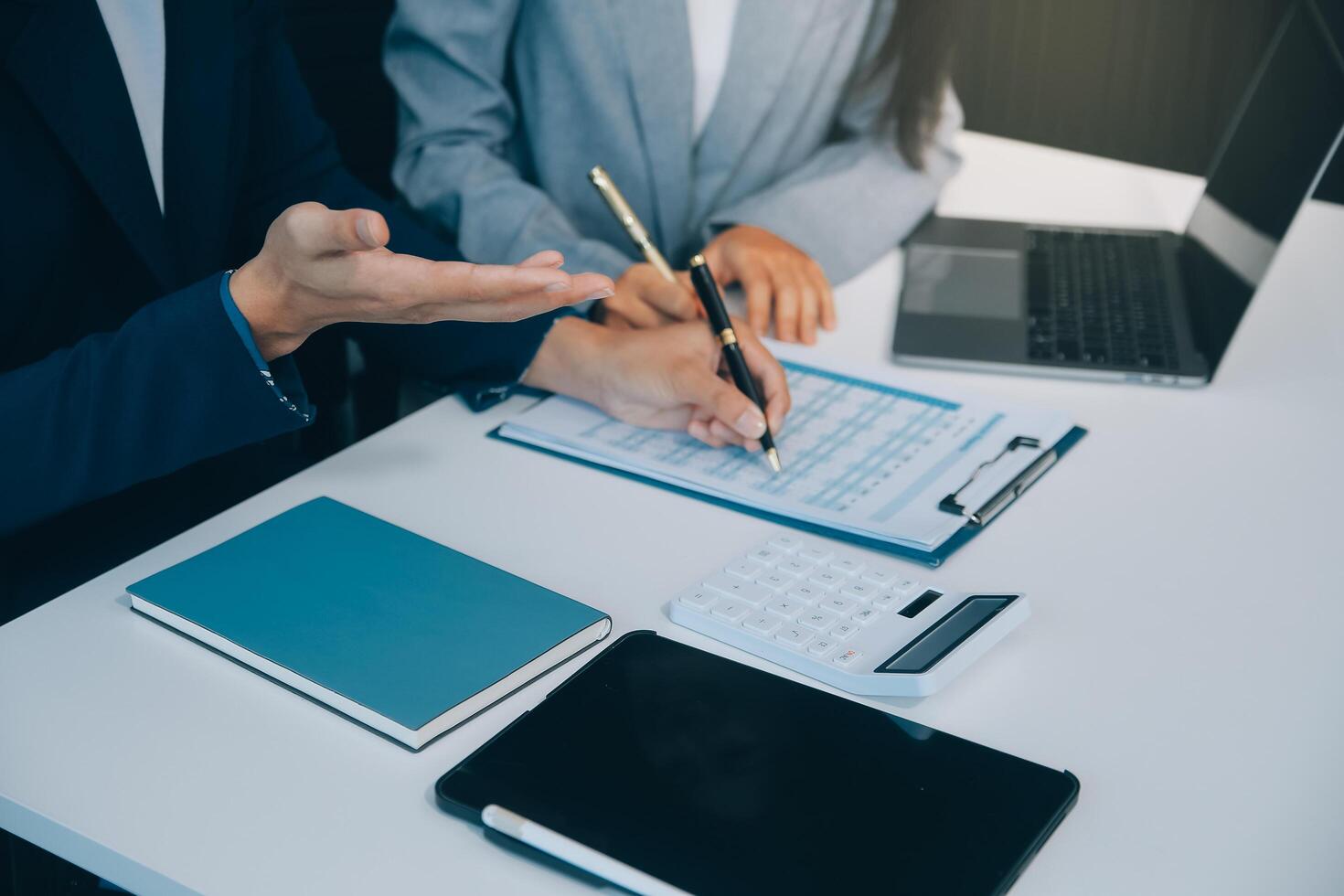 Business Documents, Auditor businesswoman checking searching document legal prepare paperwork or report for analysis TAX time,accountant Documents data contract partner deal in workplace office photo