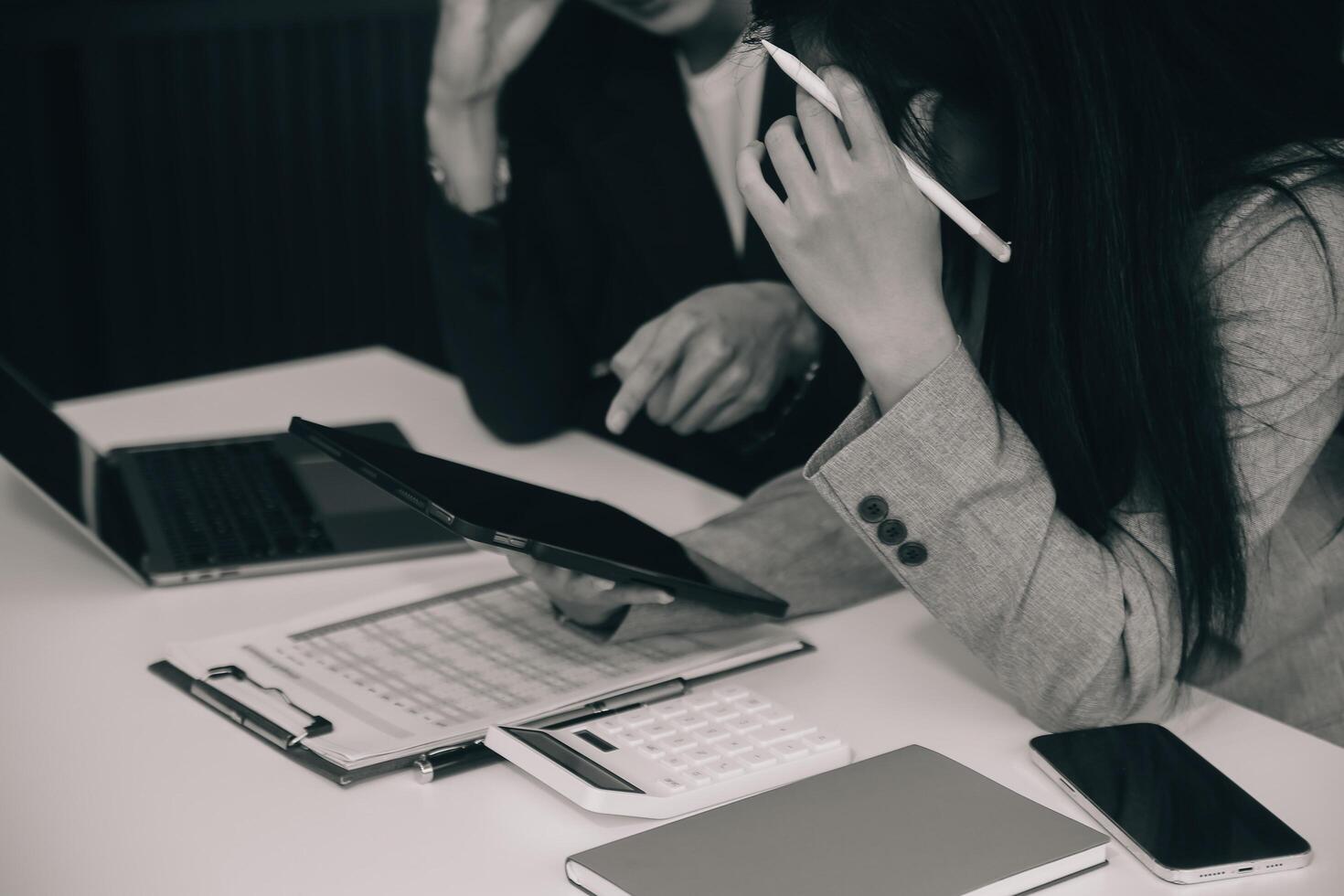 Business Documents, Auditor businesswoman checking searching document legal prepare paperwork or report for analysis TAX time,accountant Documents data contract partner deal in workplace office photo
