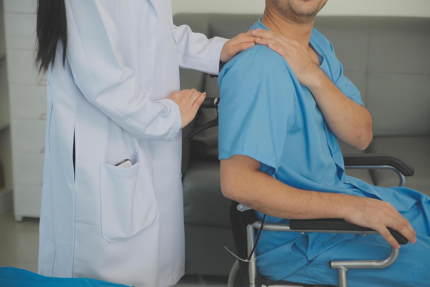 Female doctors who treat patients make an appointment to listen to the results after a physical examination and explain medical information and diagnose the disease. Medical concepts and good healt. photo