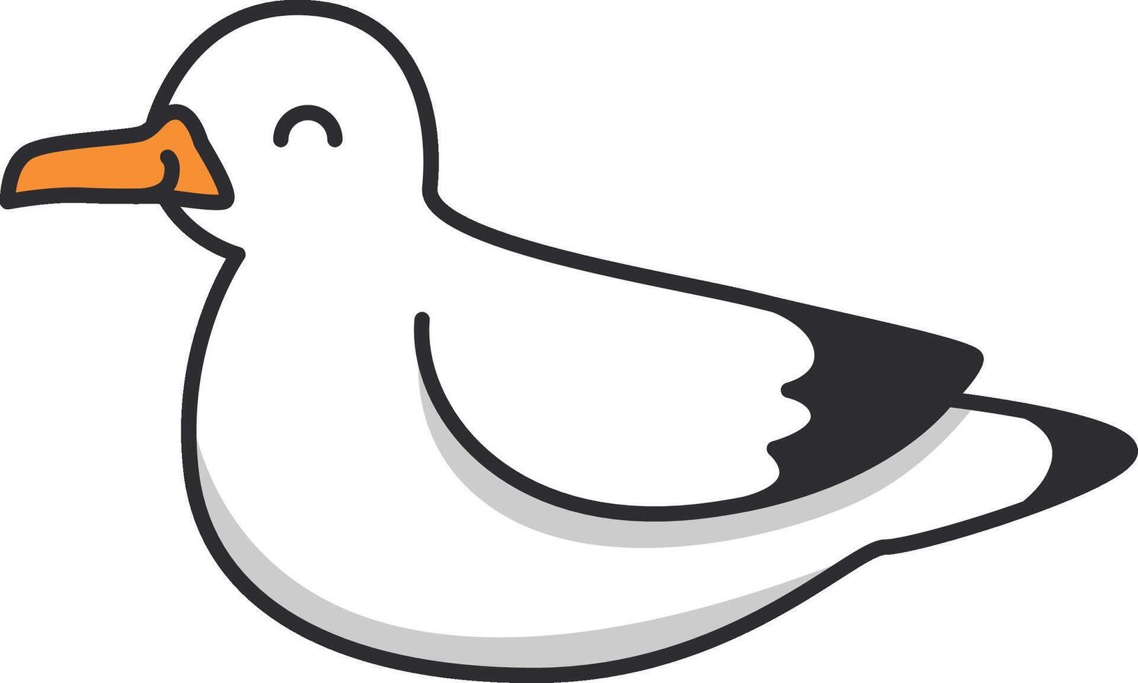 Cute cartoon seagull vector Illustration