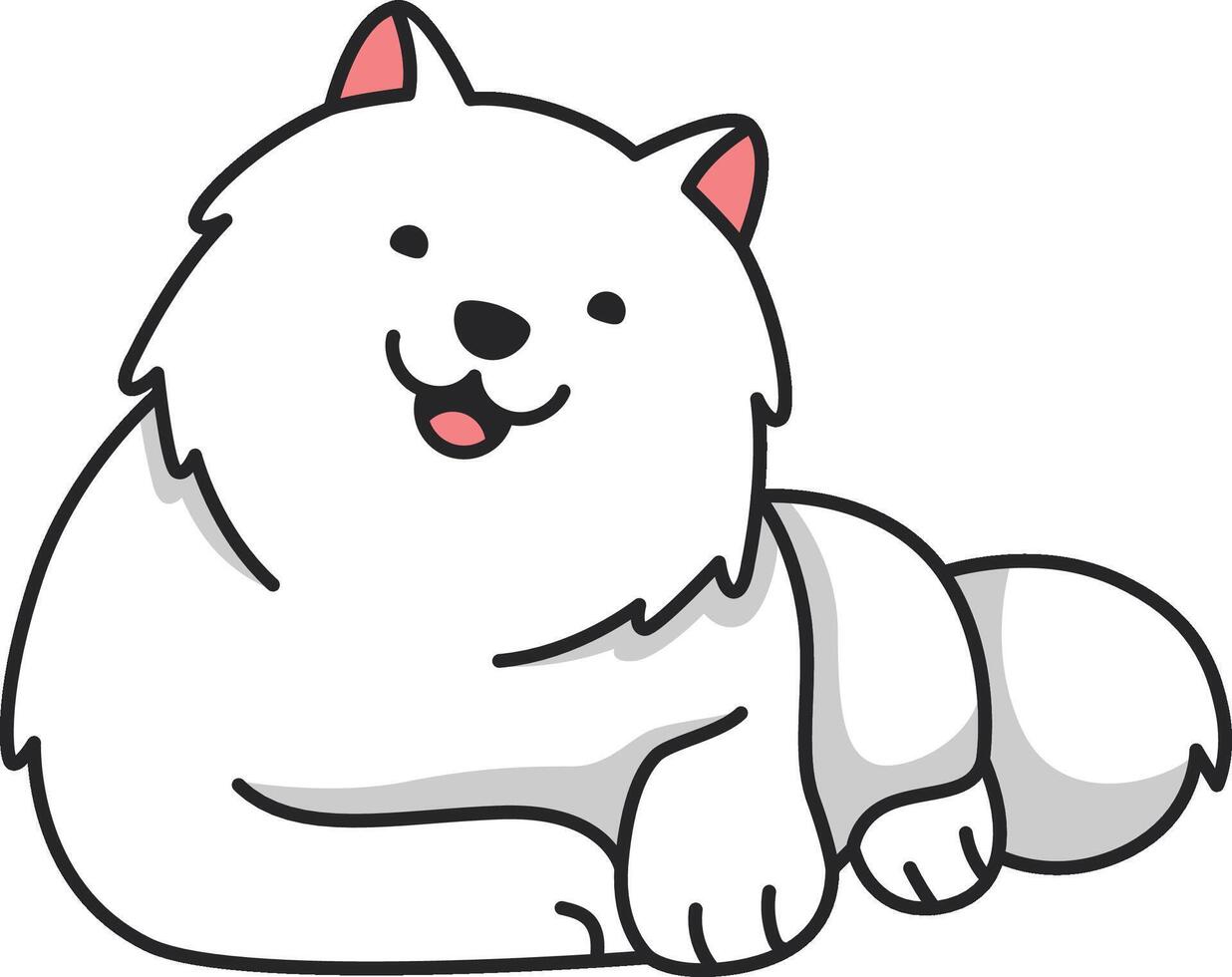 Cute Samoyed dog cartoon illustration vector