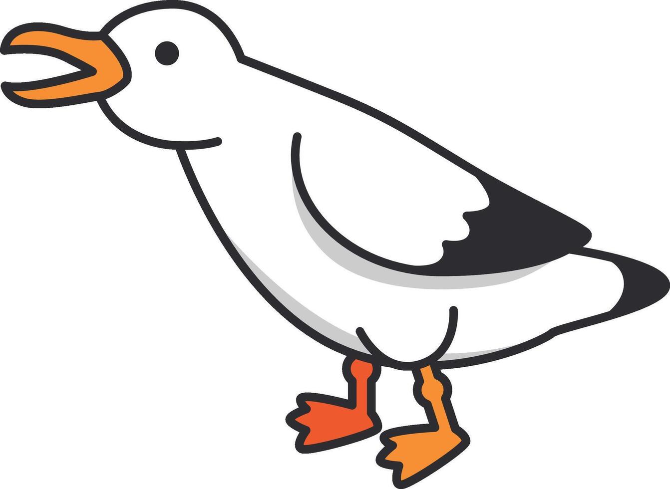 Cute cartoon seagull vector Illustration