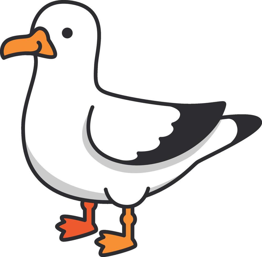 Cute cartoon seagull vector Illustration