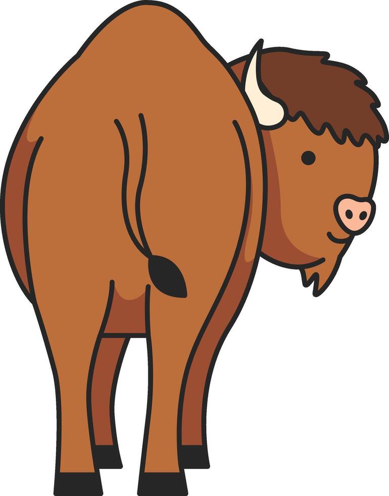 Bison animal vector cartoon illustration