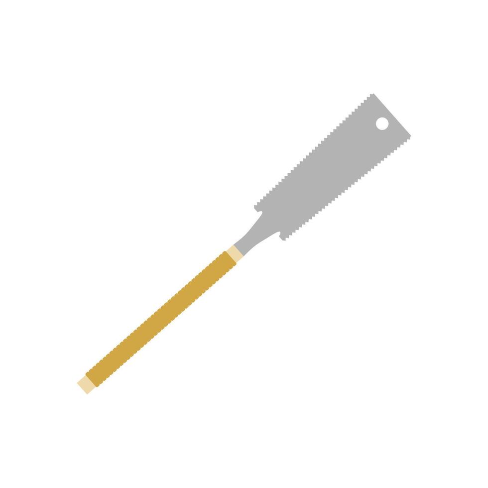 ryoba japanese hand saw. Vector Hacksaw Isolated Illustration. Handsaw Carpenter Tool, Wood Cutting Equipment
