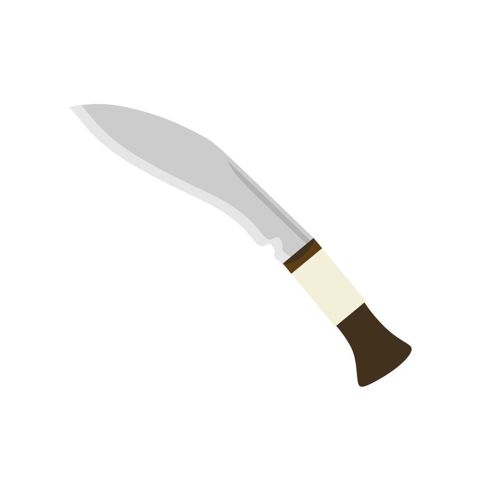 kukri knife flat design vector illustration. Gurkha knife icon in trendy flat style isolated on white background. Machete, Infantry Kukri blade flat color