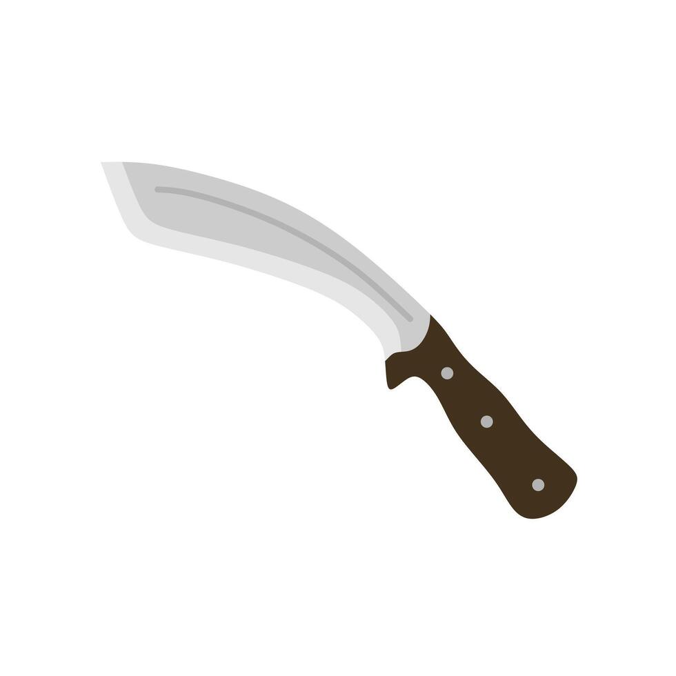 kukri knife flat design vector illustration. Gurkha knife icon in trendy flat style isolated on white background. Machete, Infantry Kukri blade flat color