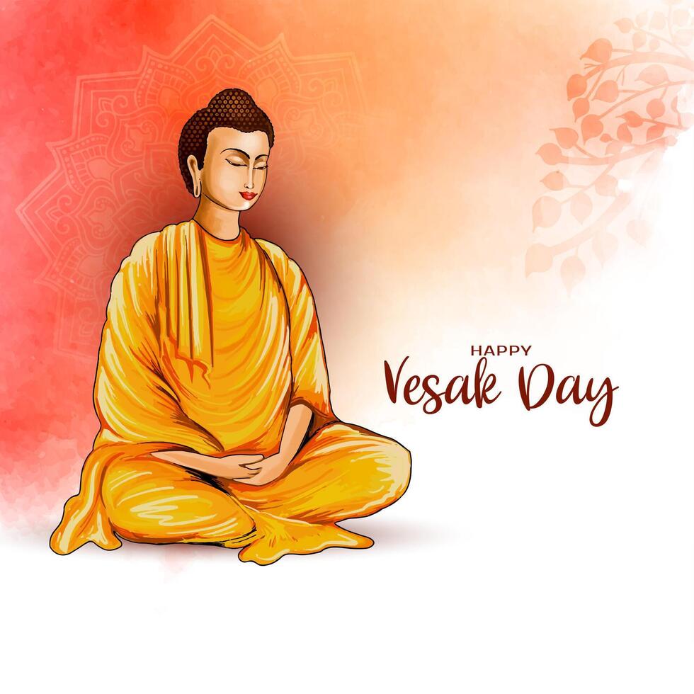 Happy Vesak day or buddha purnima hindu festival celebration background vector