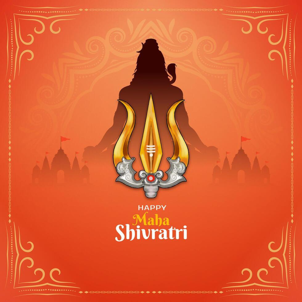 Beautiful happy Maha Shivratri Indian religious festival greeting background vector