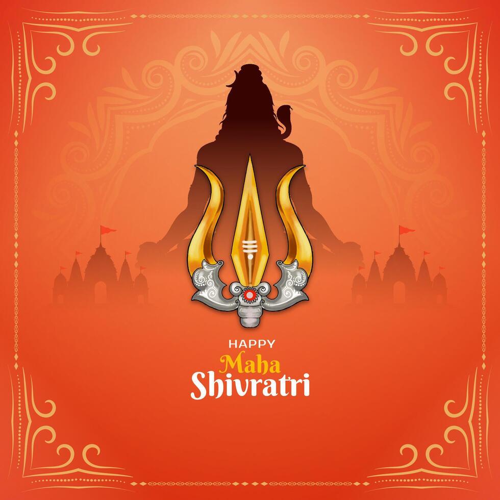 hermosa contento maha shivratri indio religioso festival saludo antecedentes vector