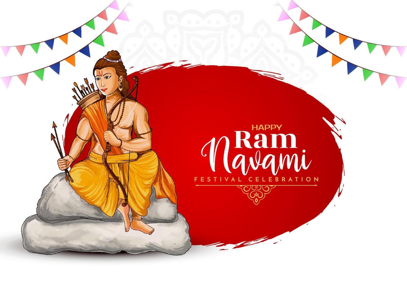 Beautiful Happy Shree Ram Navami festival celebration card design vector