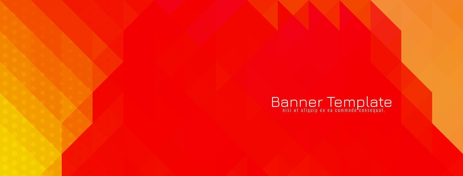 Modern red color triangular pattern mosaic design banner vector