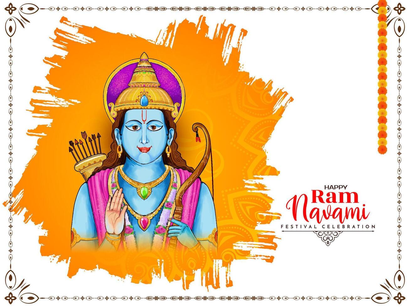 Happy Ram Navami Indian festival celebration background design vector