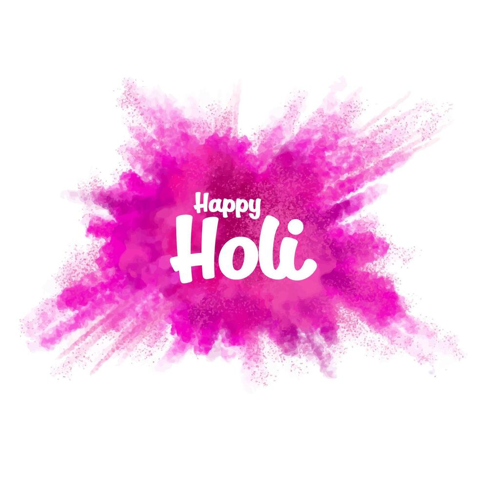 Beautiful Happy Holi Indian festival pink color splash design vector
