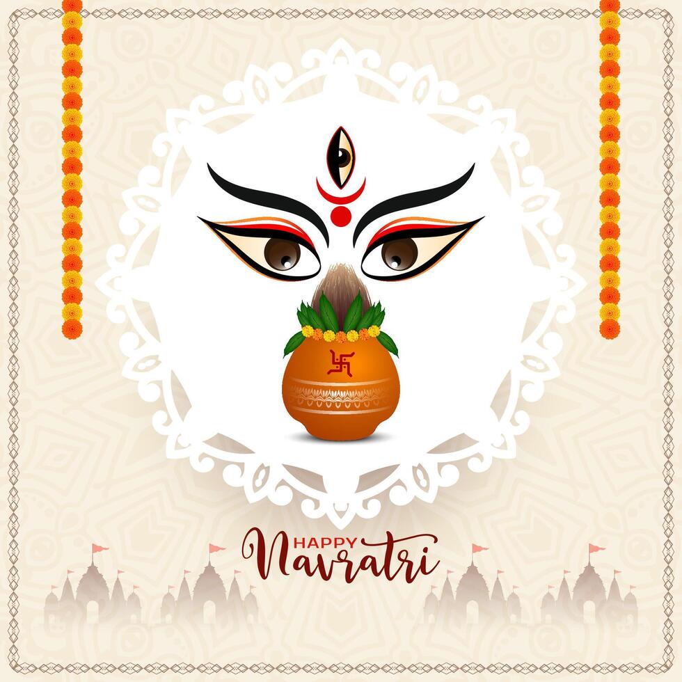 Happy Navratri traditional Indian festival background card vector