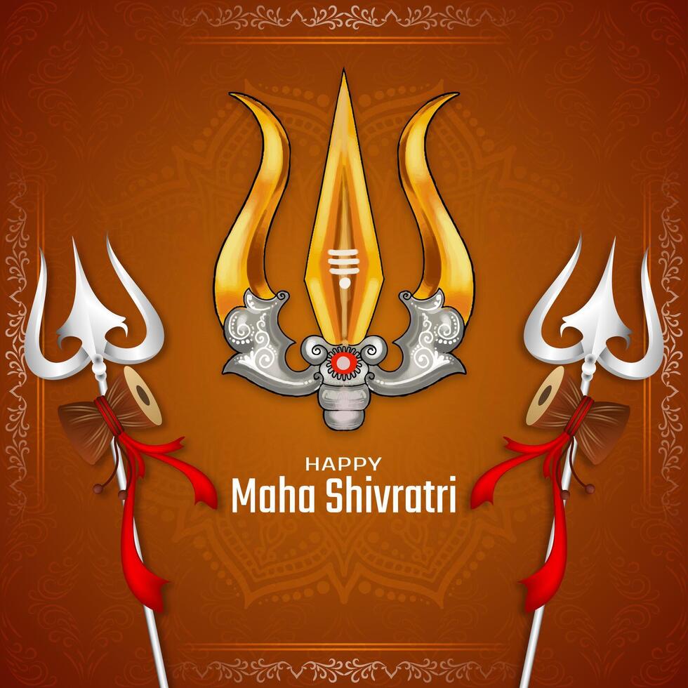 Beautiful happy Maha Shivratri Indian religious festival greeting background vector