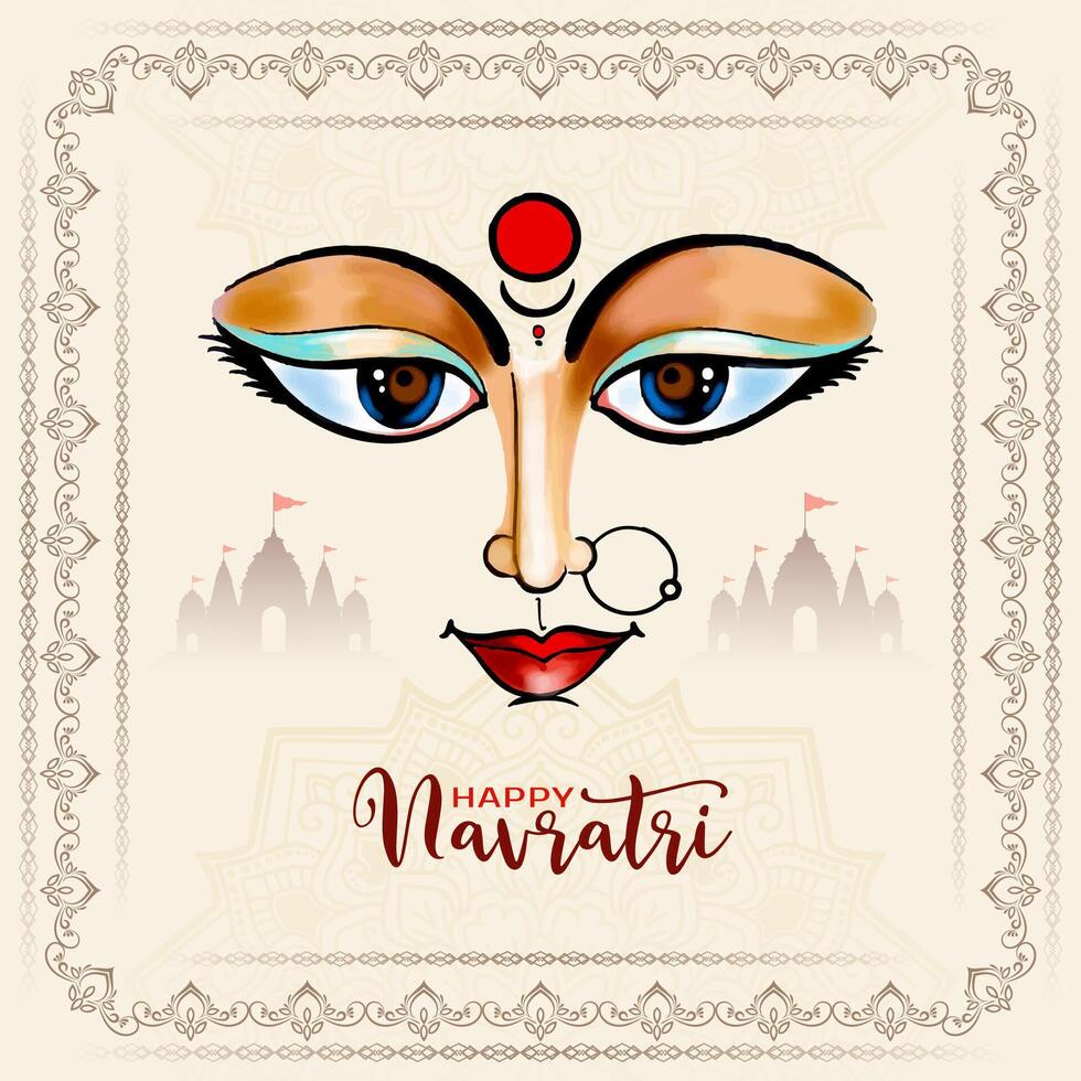 Beautiful elegant Happy Navratri Indian festival background vector