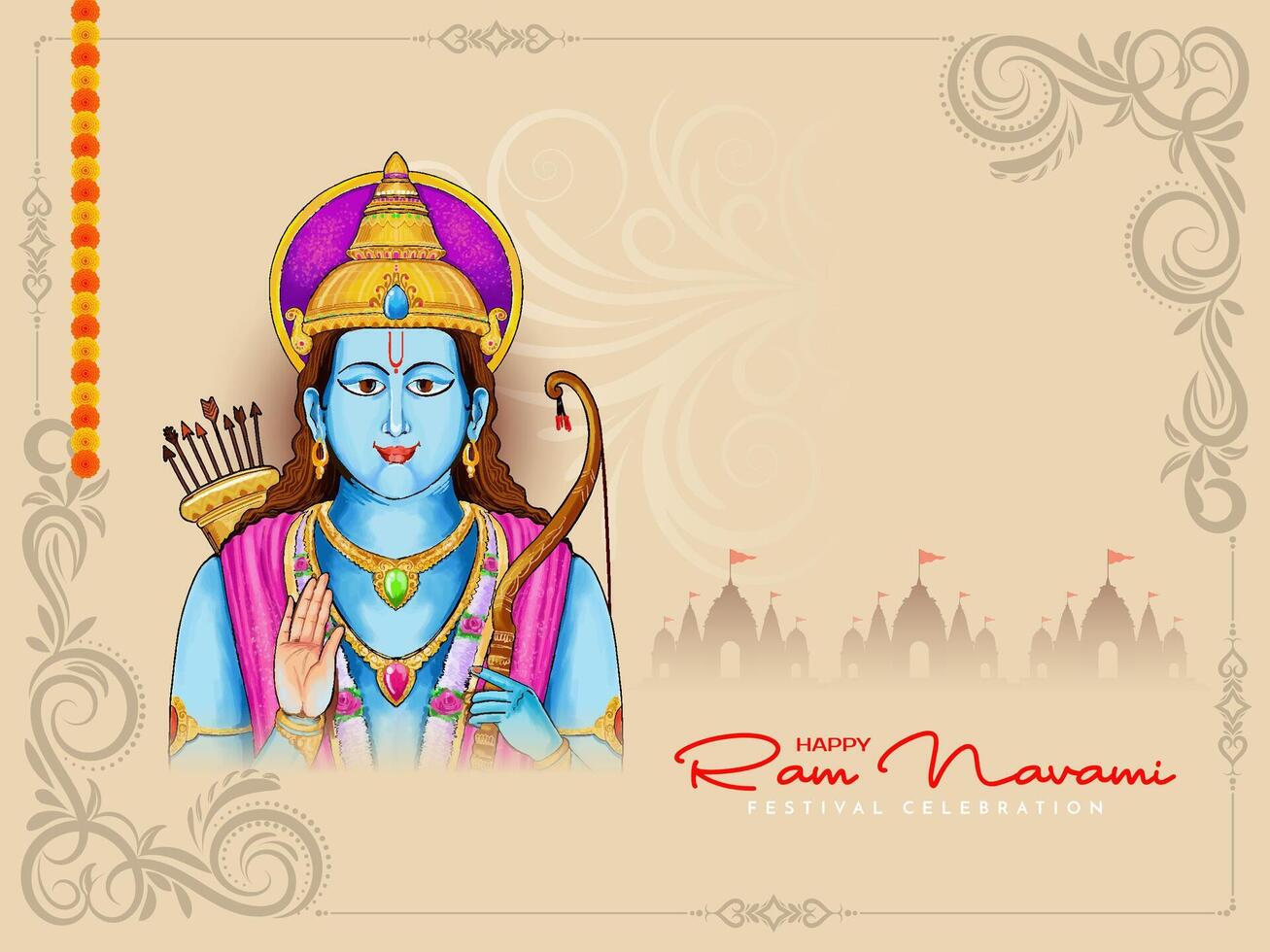 cultural contento RAM navami cultural indio festival religioso antecedentes vector